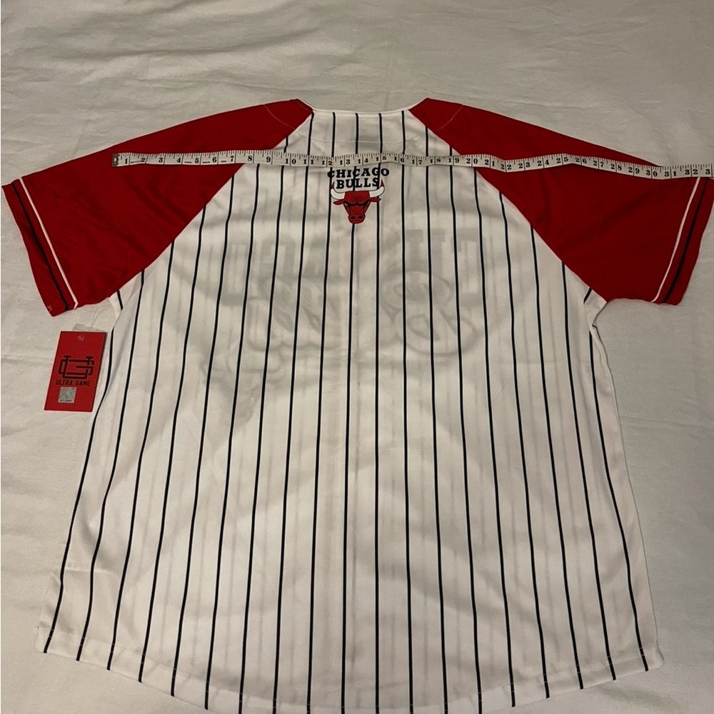 Chicago Bulls NBA Striped Baseball Jersey NWT Size XL - Picture 8 of 9